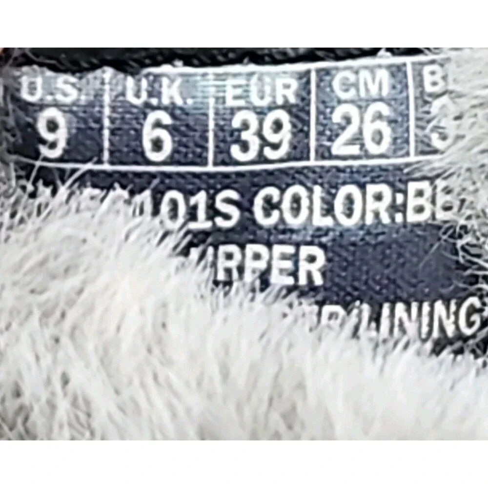 Skechers Boots Women Sz 9 On The Go Joy Black Winter Bootie Faux Fur Line 56101S